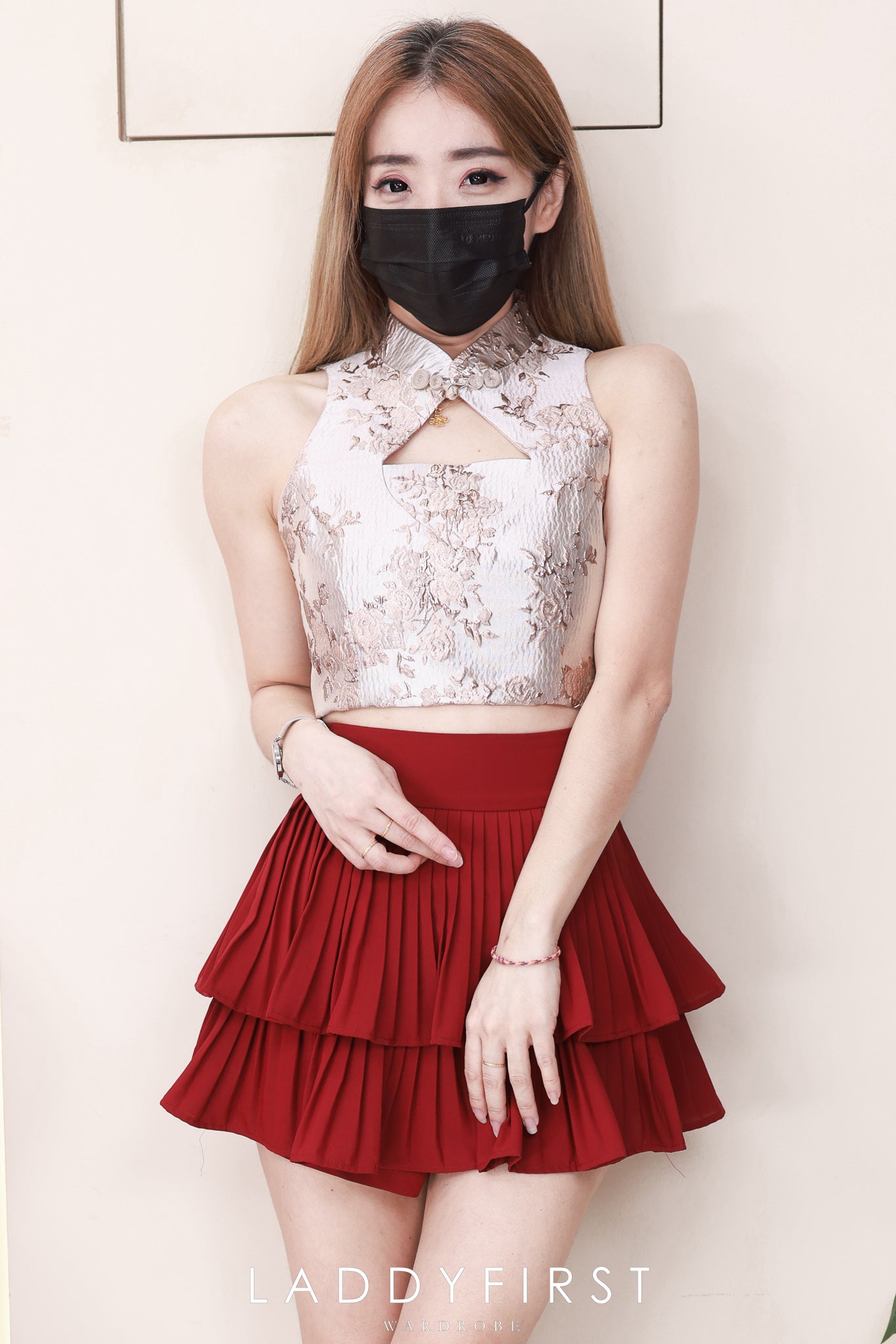 【S68135】【LFW独家小圆饼】【直播间搭配】双层蛋糕百褶荷叶边高腰显瘦西装裙子，内层防走光短裤 ❤️❤️ 【C-R3-C5】