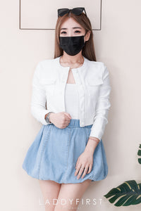 【S60092】高品质松紧弹力休闲牛仔花苞裤裙内有里裤，有口袋 ❤️❤️ 【A-R1-C1】
