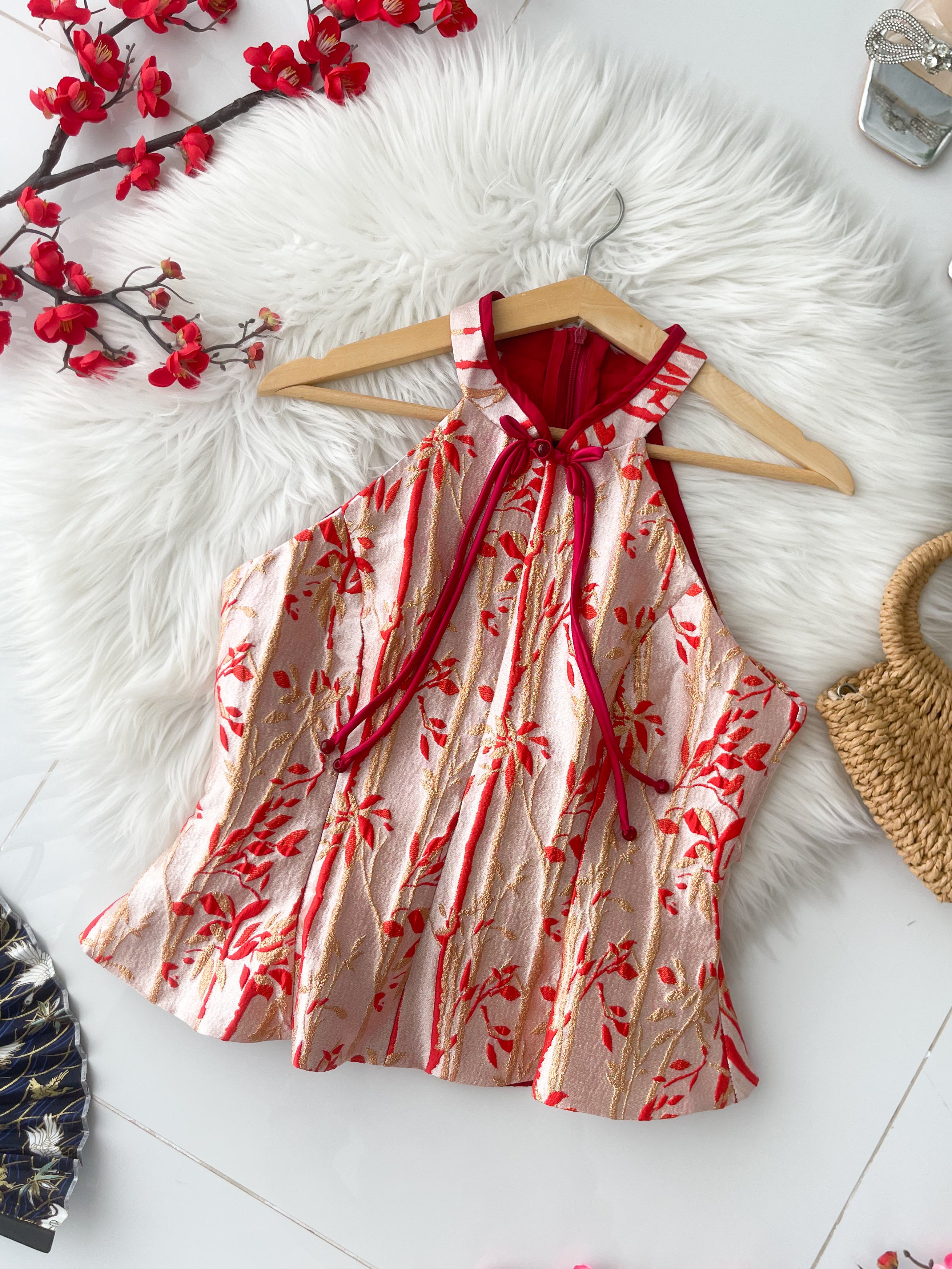 【T14543 / 37573】高品质高端气质收腰版提花旗袍上衣 ❤❤