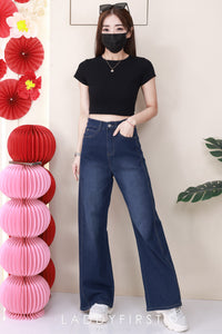 【L574163】高品质COTTON JEANS气质直筒阔脚牛仔百搭长裤，有口袋 ❤️❤️ 【A-R1-C1】