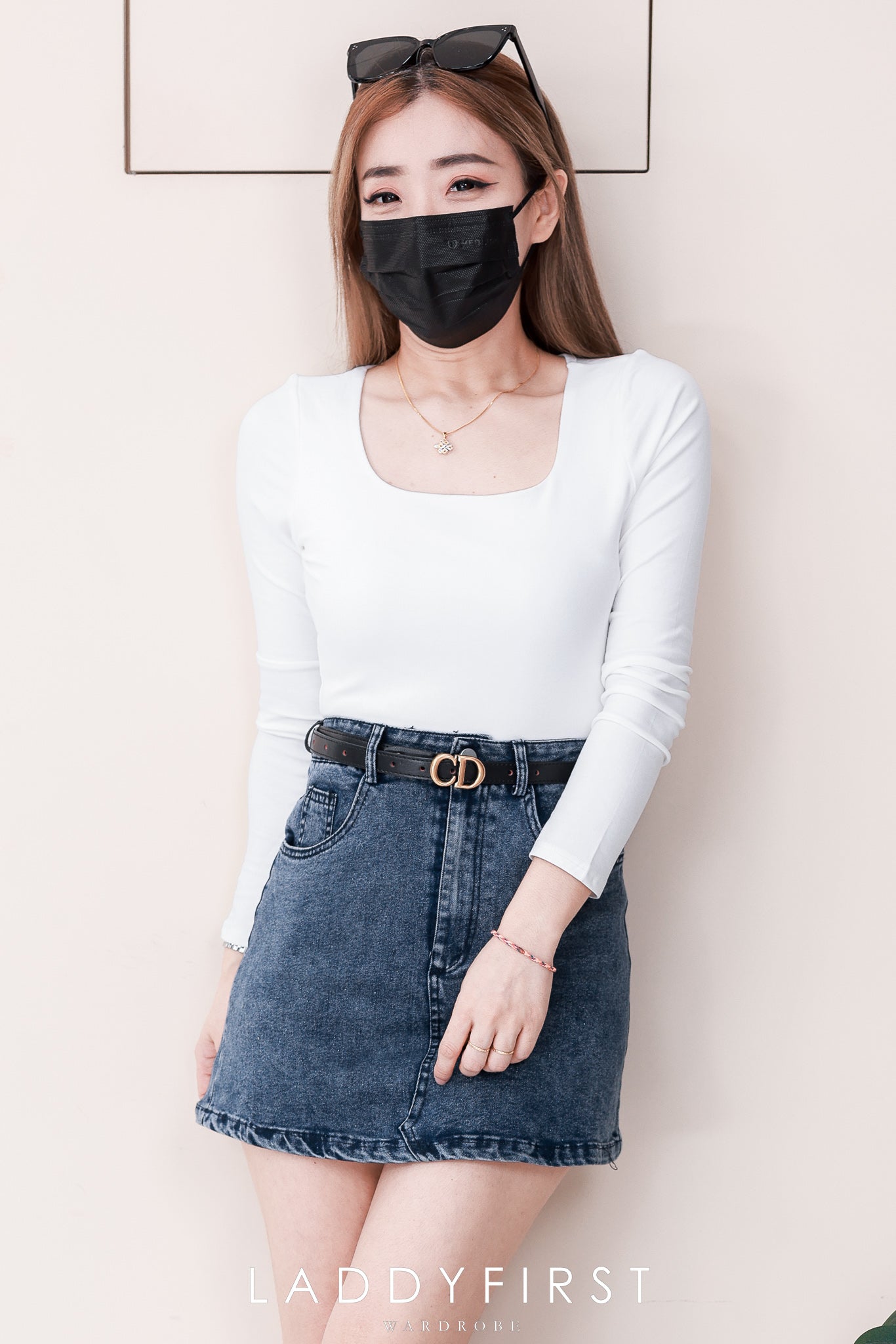 【S82592】高品质COTTON JEANS牛仔高腰显瘦A字时尚百搭裙子，内层有里布短裤，有口袋 ❤️❤️