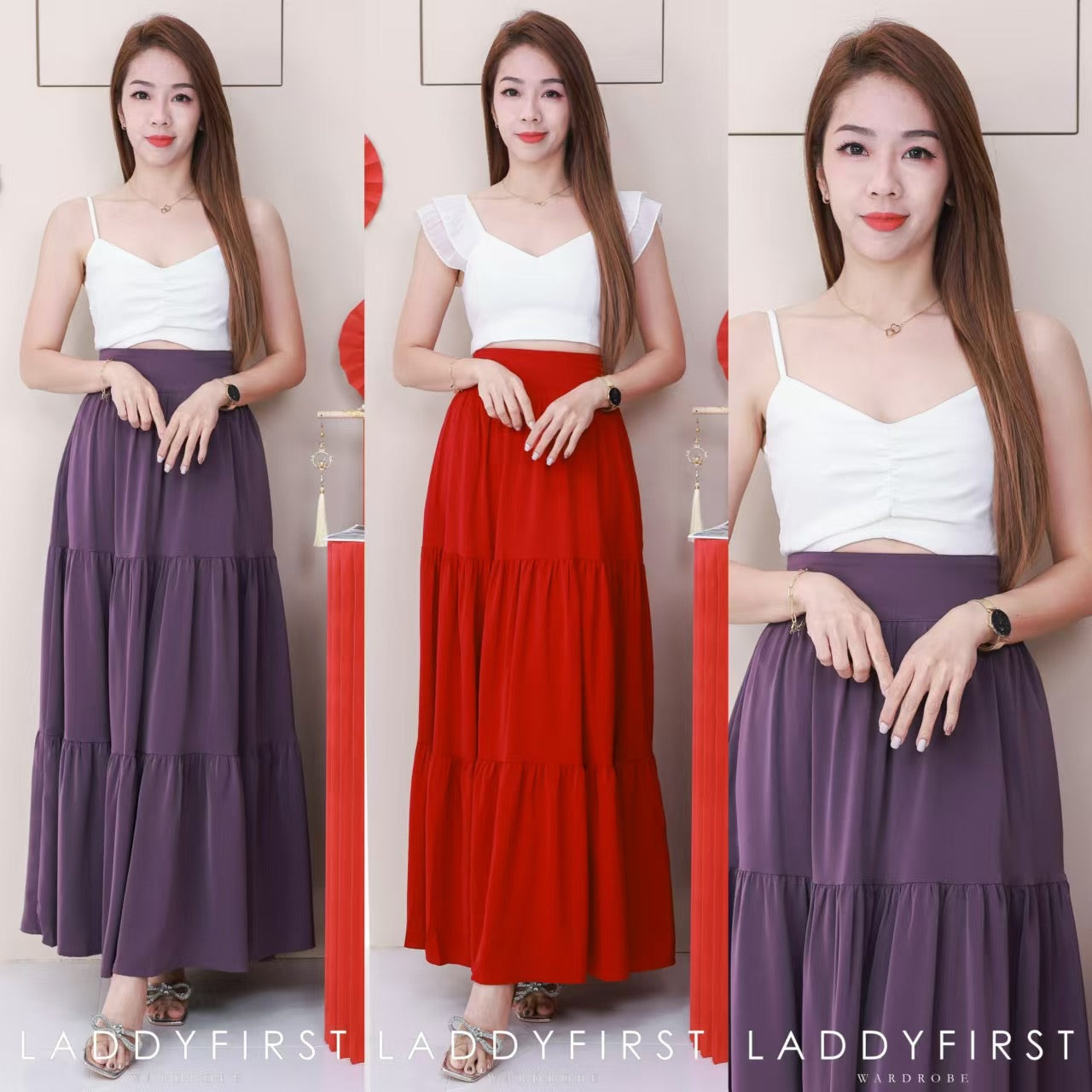 【L1657】【网站福利款✨】独家爆款百褶蛋糕西装垂感大摆韩版长裙【A-R3-C4】