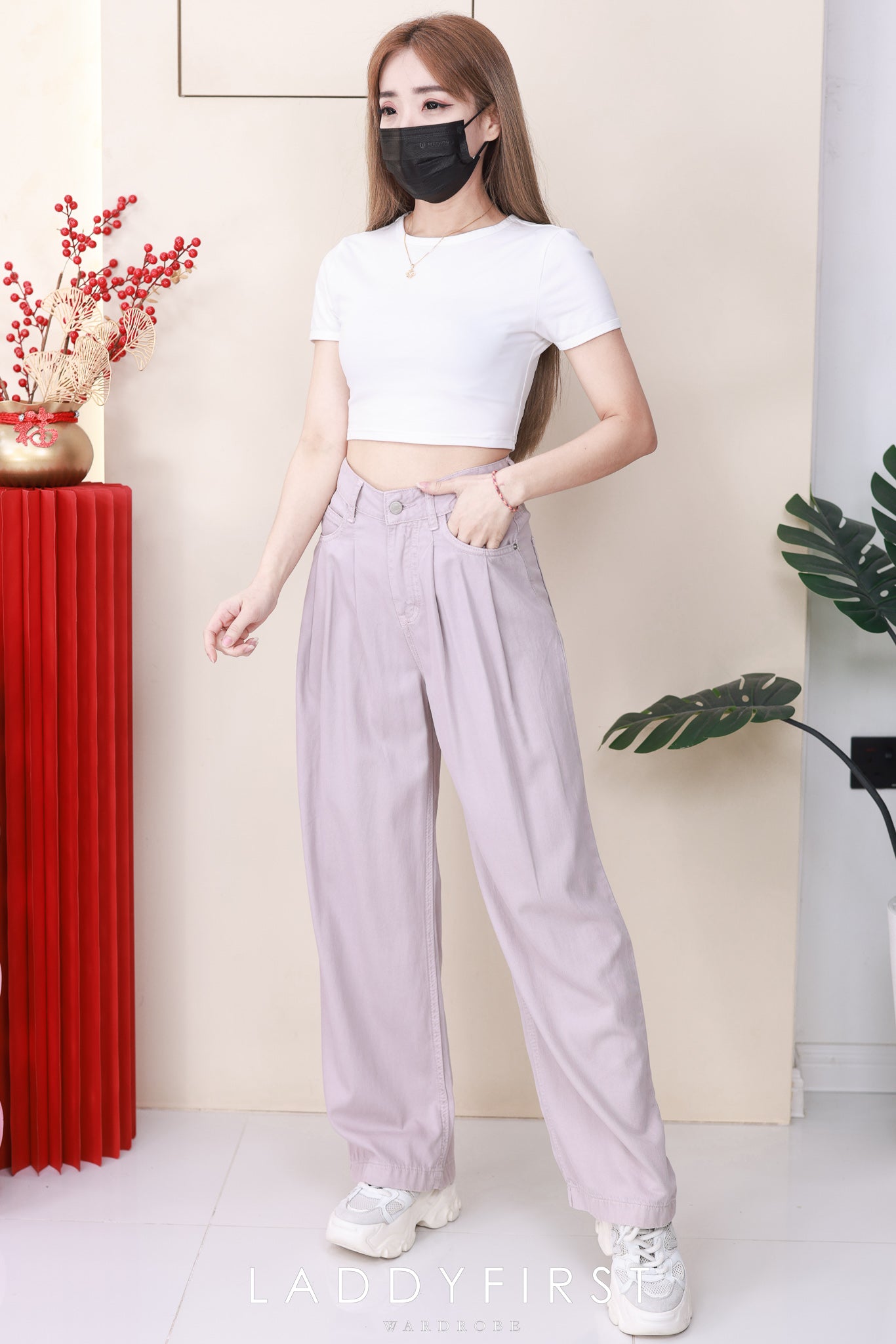 【L3580】高品质气质天丝牛仔直筒阔脚高腰百搭长裤，有口袋 ❤️❤️