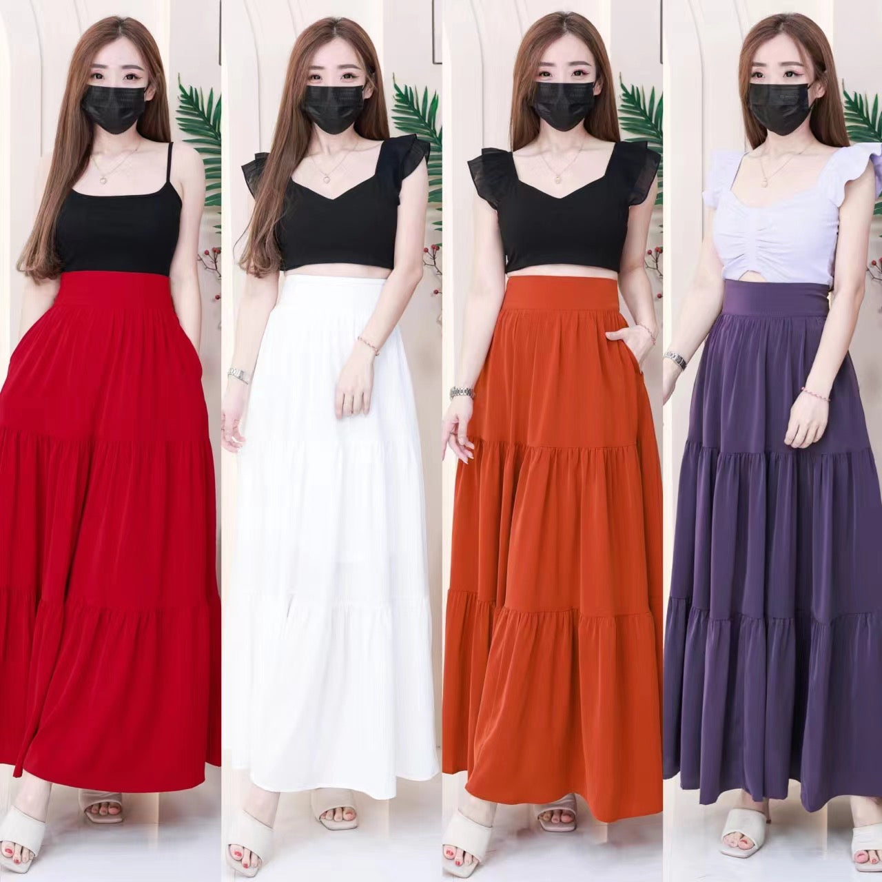 【L1657】【网站福利款✨】独家爆款百褶蛋糕西装垂感大摆韩版长裙【A-R3-C4】