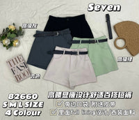 【S82660】高品质简约时尚西装垂感高腰显瘦百搭短裤，搭配附送腰带，有口袋 ❤️❤️ 【A-R1-C4】
