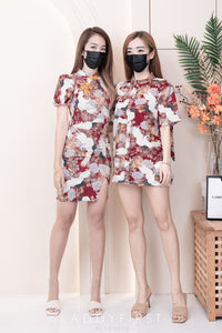 【D3313】独家爆款国潮仙鹤高端唐装旗袍连身裙子【B-R3-C2】