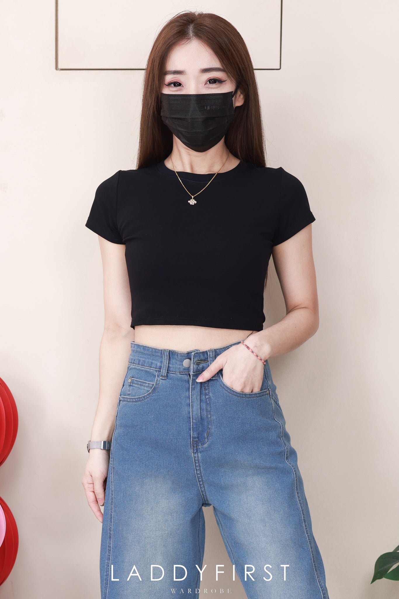 【L574163】高品质COTTON JEANS气质直筒阔脚牛仔百搭长裤，有口袋 ❤️❤️ 【A-R1-C1】