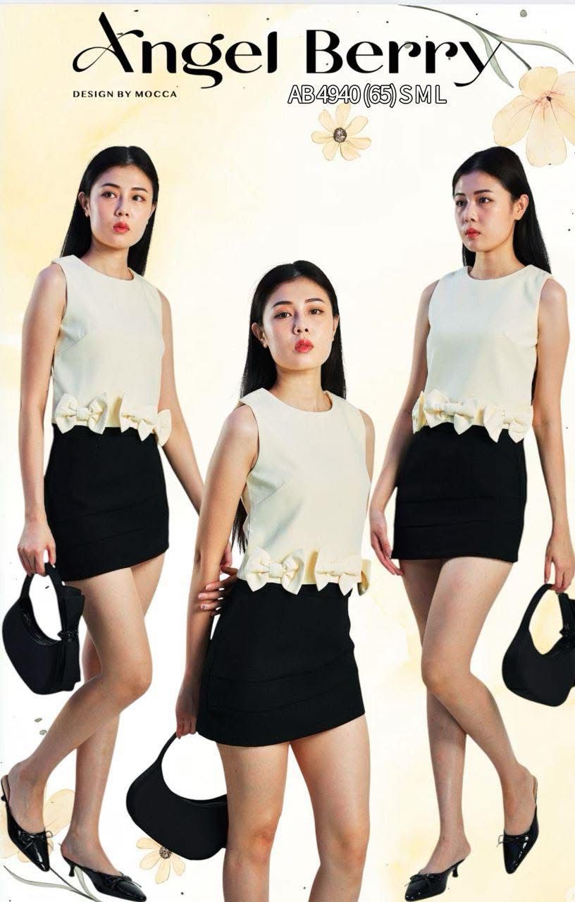 【T8238181】【补厂家现货⚡️⚡️】高品质甜美温柔款立体蝴蝶结无袖上衣 ❤❤