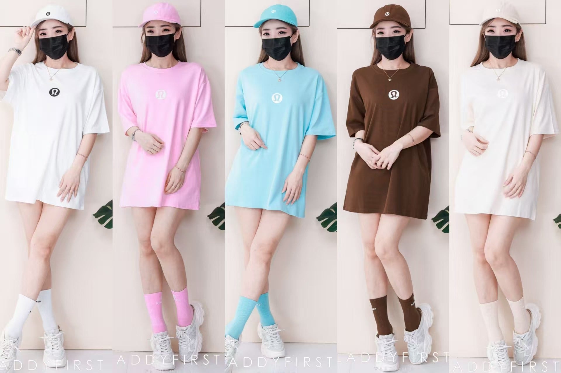 【O1167】高品质三件套男女同款纯棉Oversized 潮流时尚上衣 ❤️❤️ 上衣👕➕帽子🧢➕袜子🧦