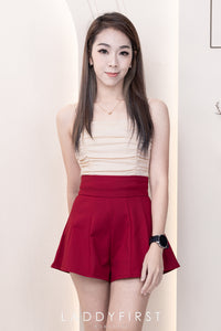 【S3380】【LFW独家小圆饼】高品质阔腿蓬蓬百褶显腰西装高腰百搭短裤，内层包臀防走光里布短裤 ❤️❤️【A-R3-C3】