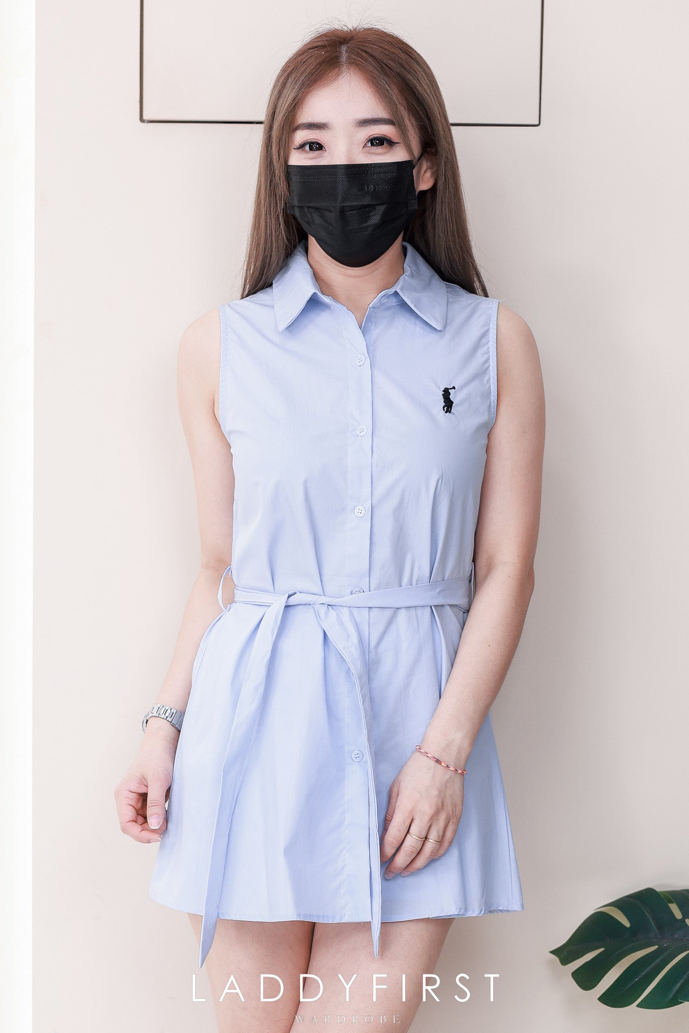 【SS88370】高品质两件套韩式学院风衬衫套装 翻领无袖衬衫上衣➕松紧腰弹力百搭短裤 ❤️❤️