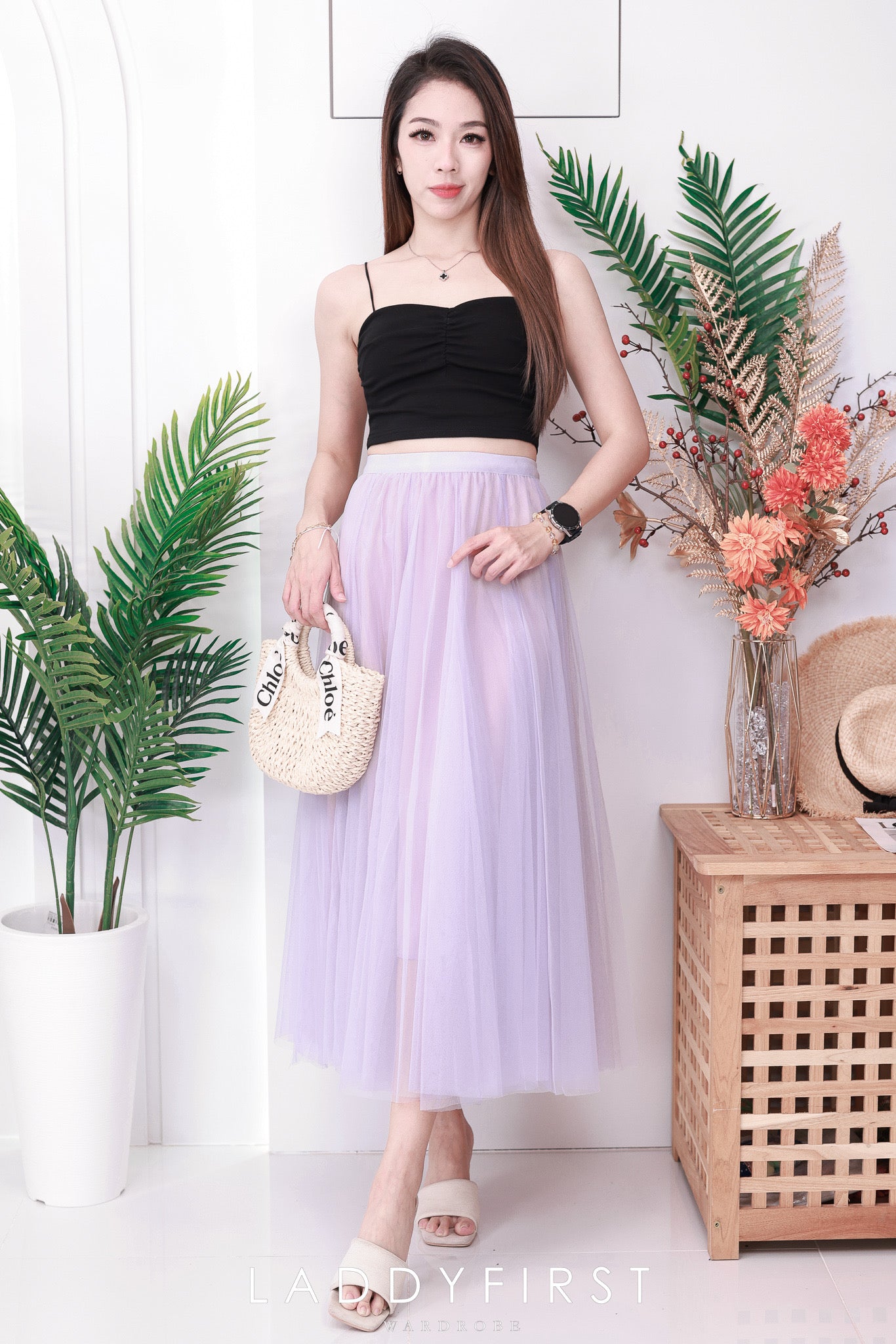 【T3398】V领小皱褶设计细带无袖纯棉弹力内搭上衣 ❤❤ 【B-R2-C4】