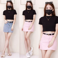 【S9546】高品质简约高腰显瘦A字牛仔百搭裙子，内层有里布短裤有口袋 ❤️❤️【D-R3-C3】