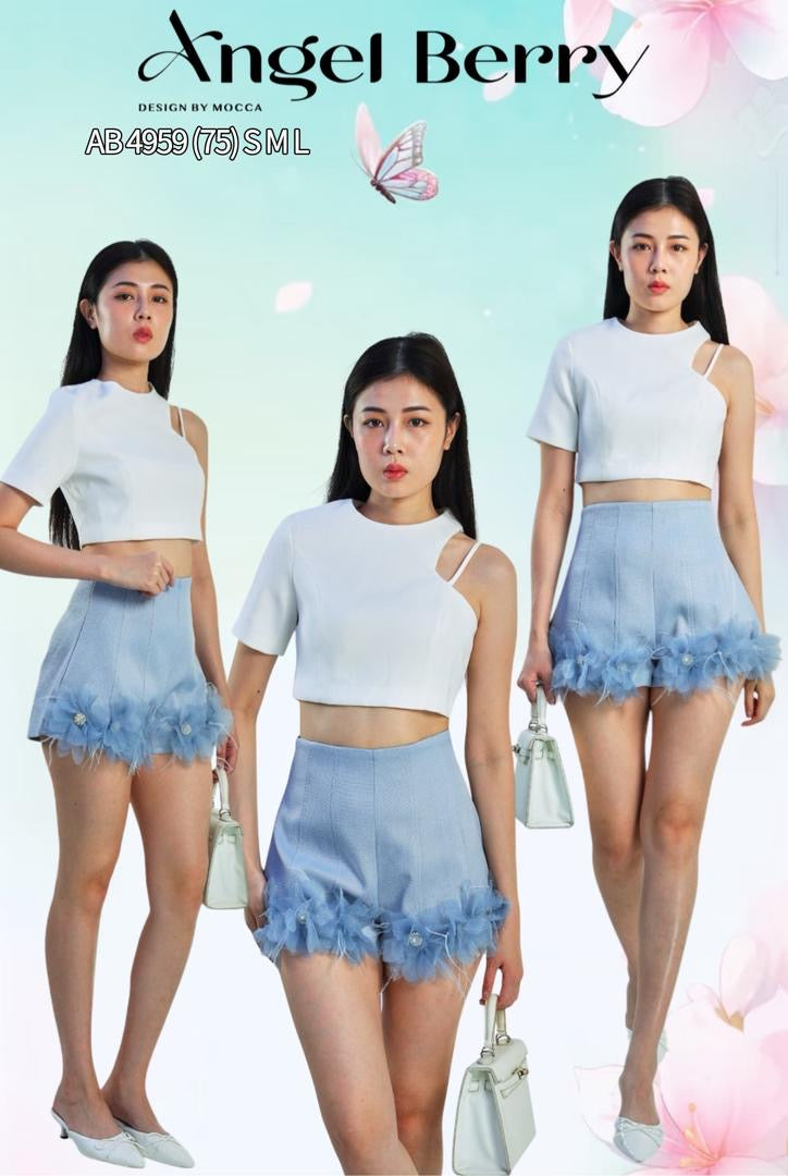 【S25213】【补厂家现货⚡️⚡️】高品质高端仙子立体花瓣小香风高腰短裤 ❤️❤️