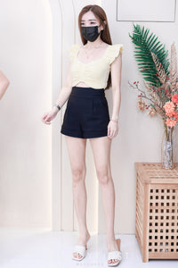 【S6422】✨独家爆单王✨ 独家定制款高品质简约日常西装万能高腰阔腿百搭短裤，有口袋 后中拉链 ❤️❤️ 【D-R1-C4】