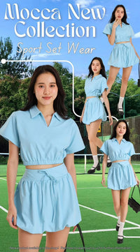 【SS8237481】高品质两件式简约休闲时尚套装 宽松版休闲上衣➕花苞高腰裙子，内层有里布短裤【B-R1-C1】