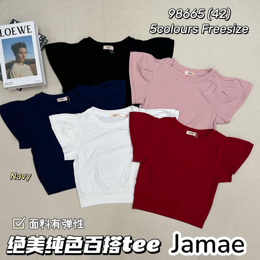 【T98665】高品质荷叶袖纯棉弹力百搭上衣 ❤❤