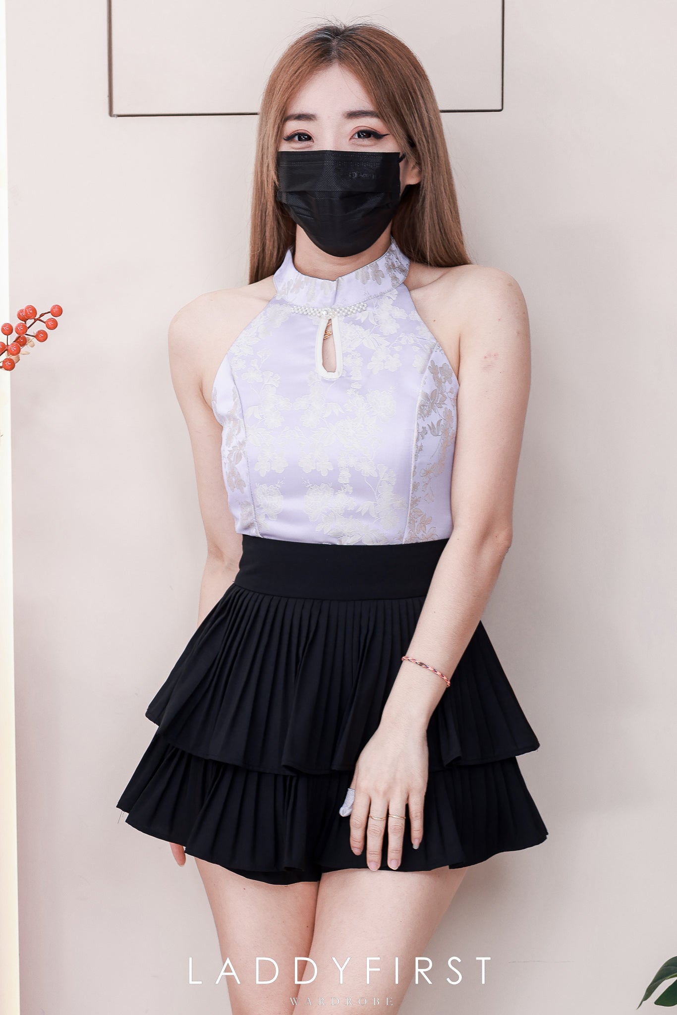 【S68135】【LFW独家小圆饼】【直播间搭配】双层蛋糕百褶荷叶边高腰显瘦西装裙子，内层防走光短裤 ❤️❤️ 【C-R3-C5】