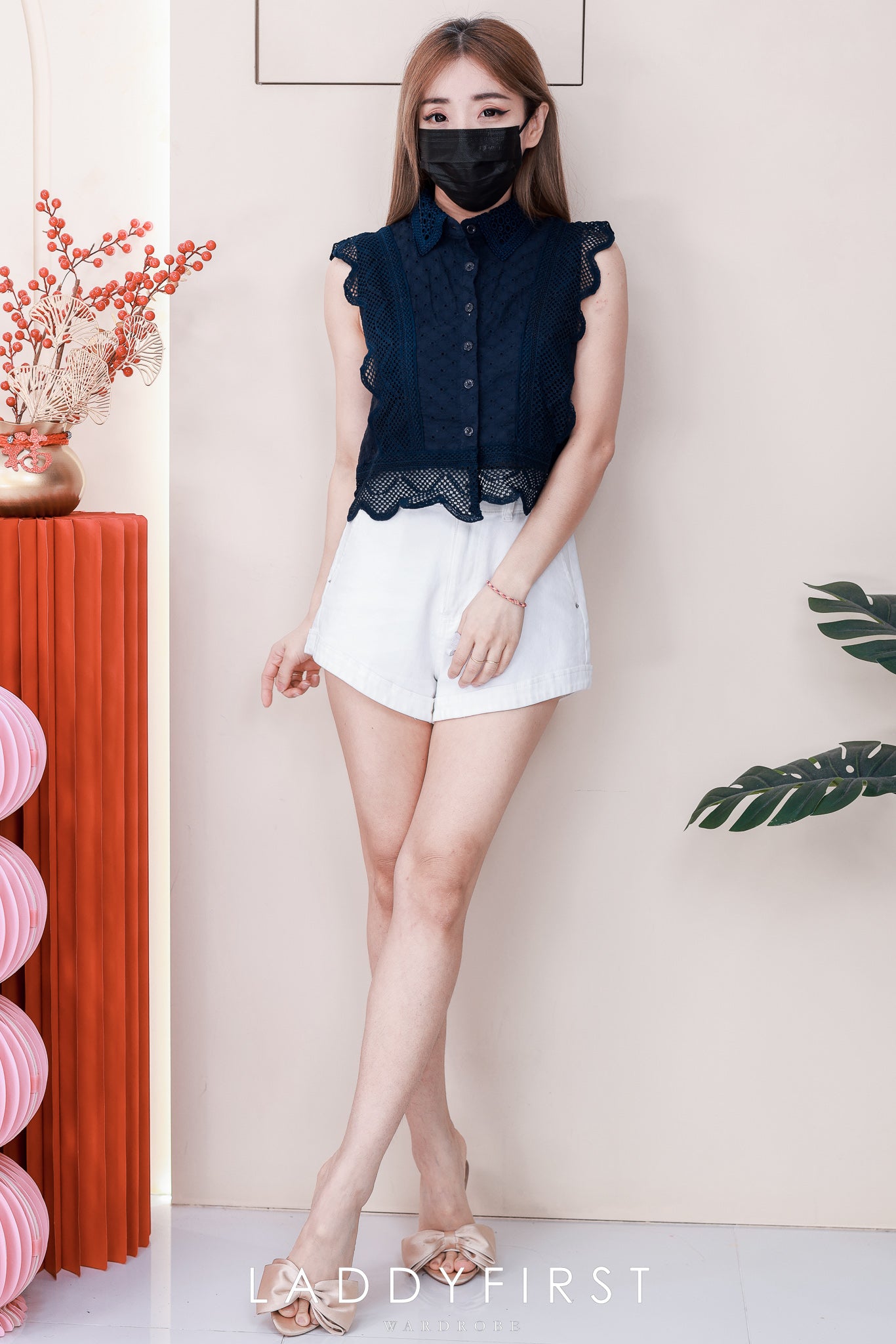 【T6794】高品质方领波浪边桐花上衣 ❤❤