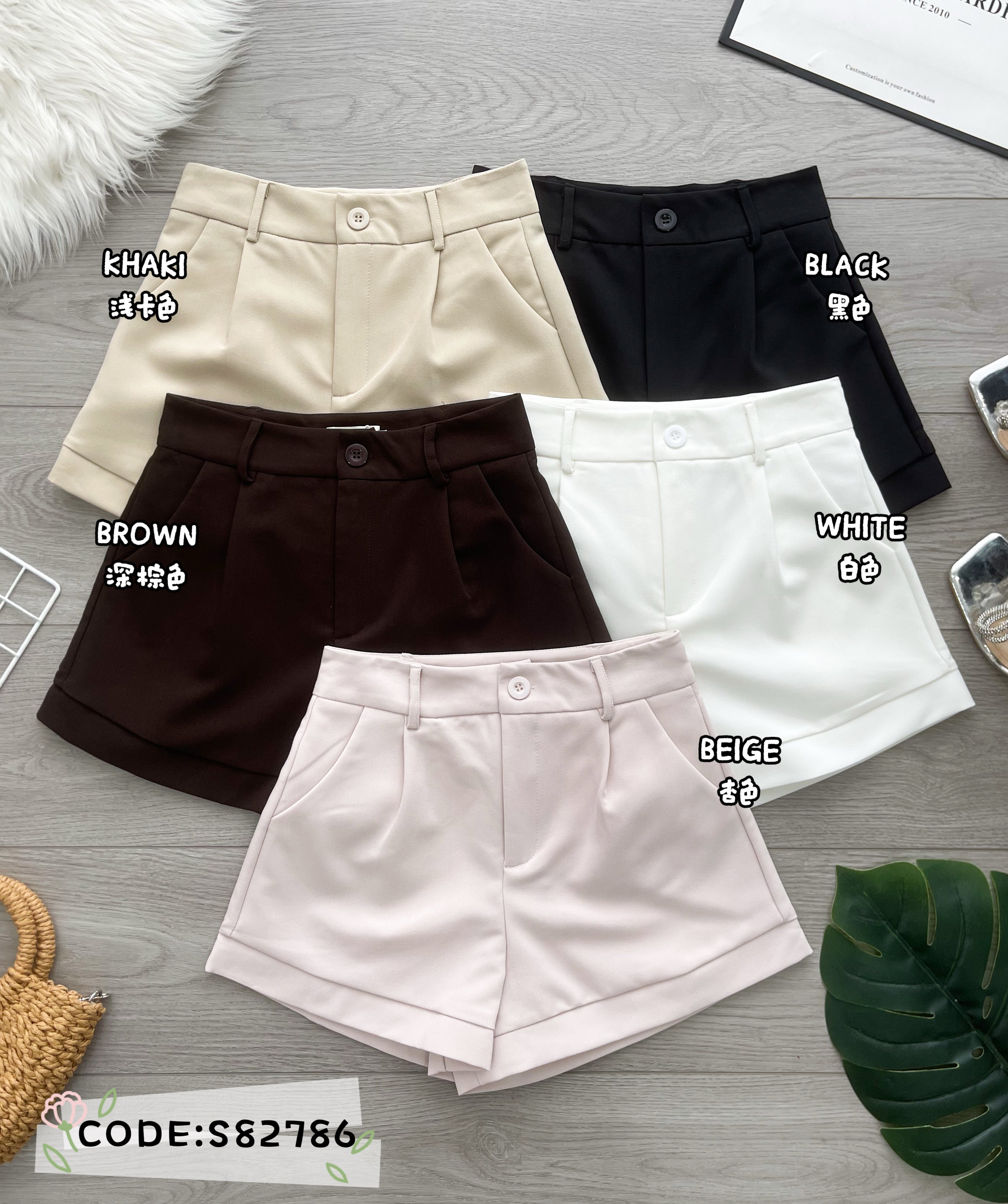 【S82786】高品质版型收腰显瘦高腰西装时尚日常百搭短裤，有口袋 ❤️❤️