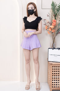 【S3380】【LFW独家小圆饼】高品质阔腿蓬蓬百褶显腰西装高腰百搭短裤，内层包臀防走光里布短裤 ❤️❤️【A-R3-C3】