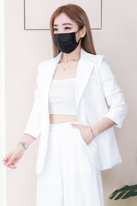 【SS2516】高品质两件式Oversized OL LOOK 气质西装套装 V翻领长袖西装外套➕宽腿阔脚西装高腰百搭长裤，有口袋 ❤️❤️ 【A- R1-C6】