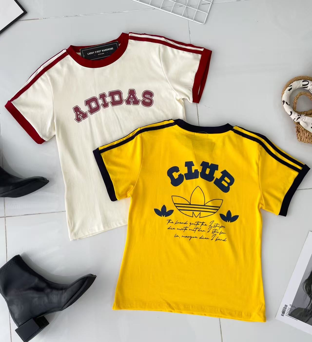 【T9466-1】⚡补货预订款⚡高品质A牌三条杠撞色系纯棉运动休闲上衣 ❤️