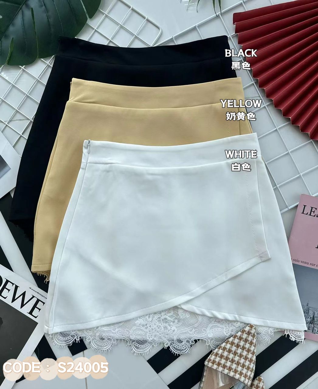 【S24005】西装拼接铜花高腰百搭裙子 ❤️❤️ 【A-R1-C1】