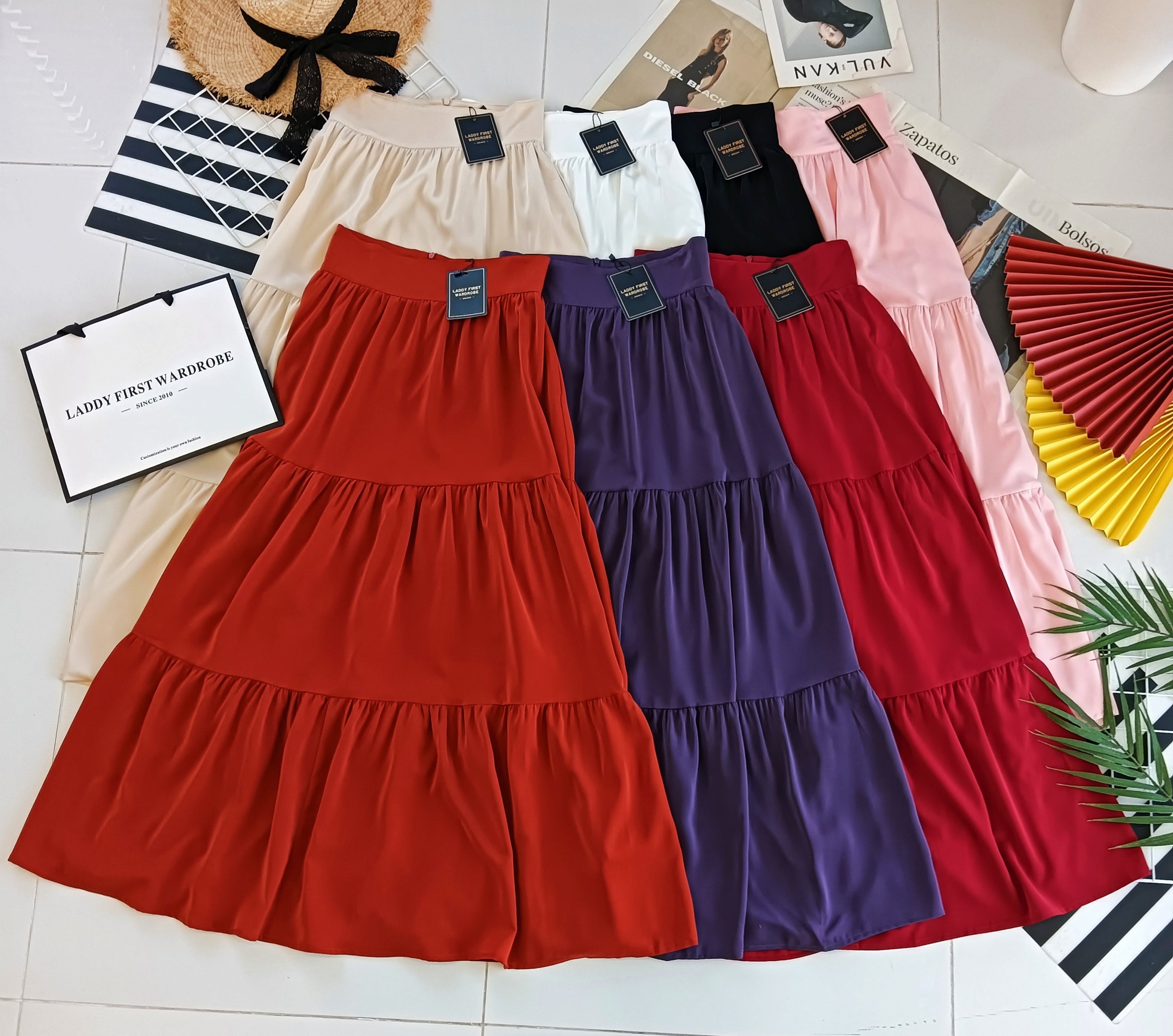 【L1657】【网站福利款✨】独家爆款百褶蛋糕西装垂感大摆韩版长裙【A-R3-C4】