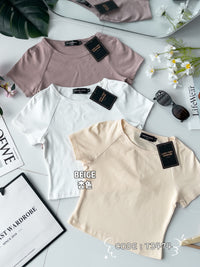 【T3474】LFW独家爆款【80792改良版】高品质纯棉弹力圆领短袖简约日常百搭款上衣 #衣柜必入手百搭款 ❤❤ 【B-R1-C6】