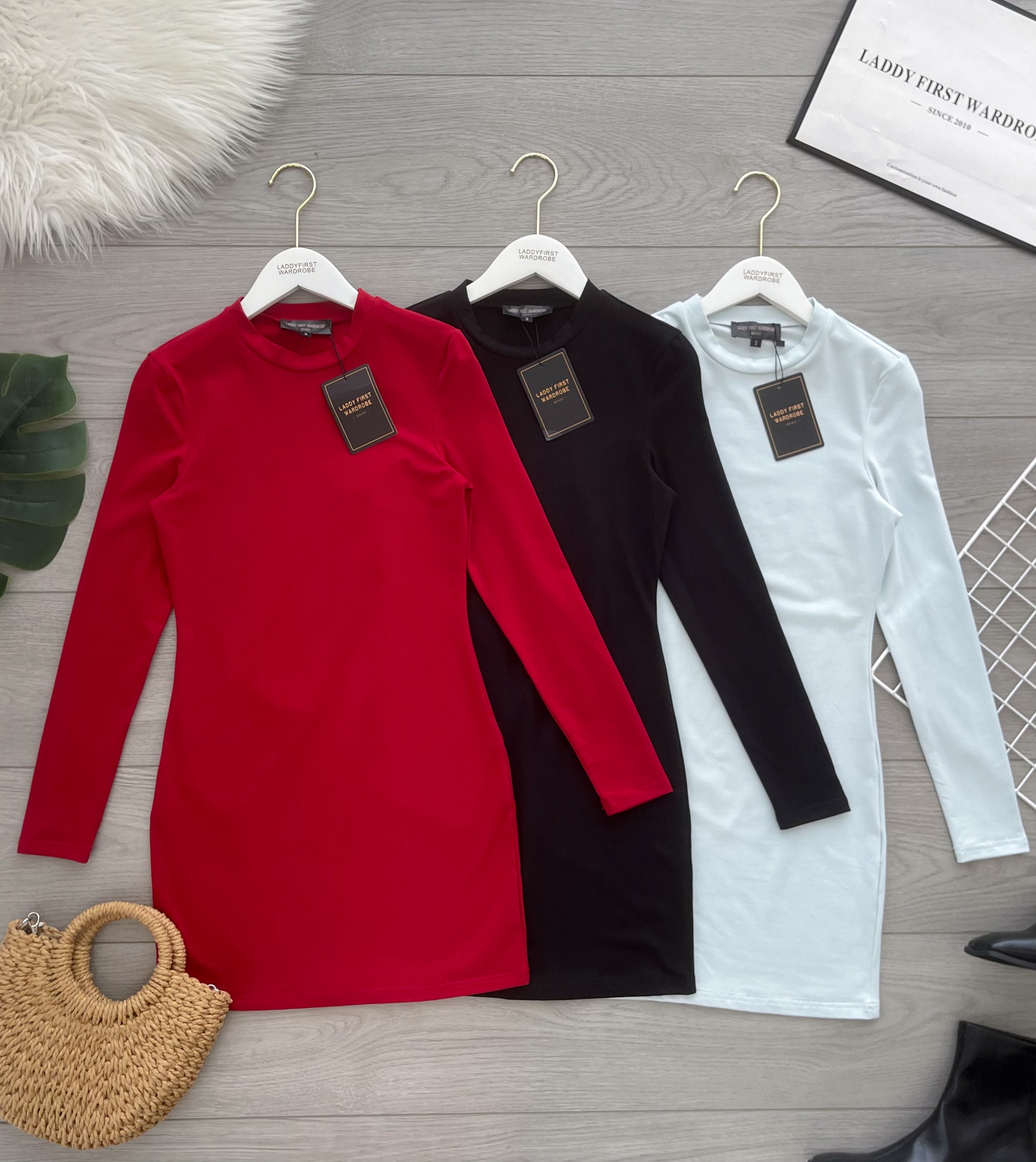 【D3541】独家爆款高品质强推修腰显瘦纯棉弹力慵懒时尚百搭长袖连身裙子 ❤️❤️