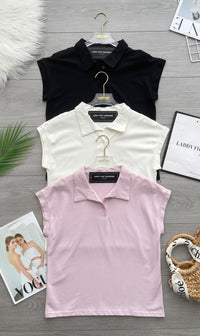 【T2628】高品质POLO翻领短袖宽松简约休闲百搭上衣 ❤❤【A-R1-C1】