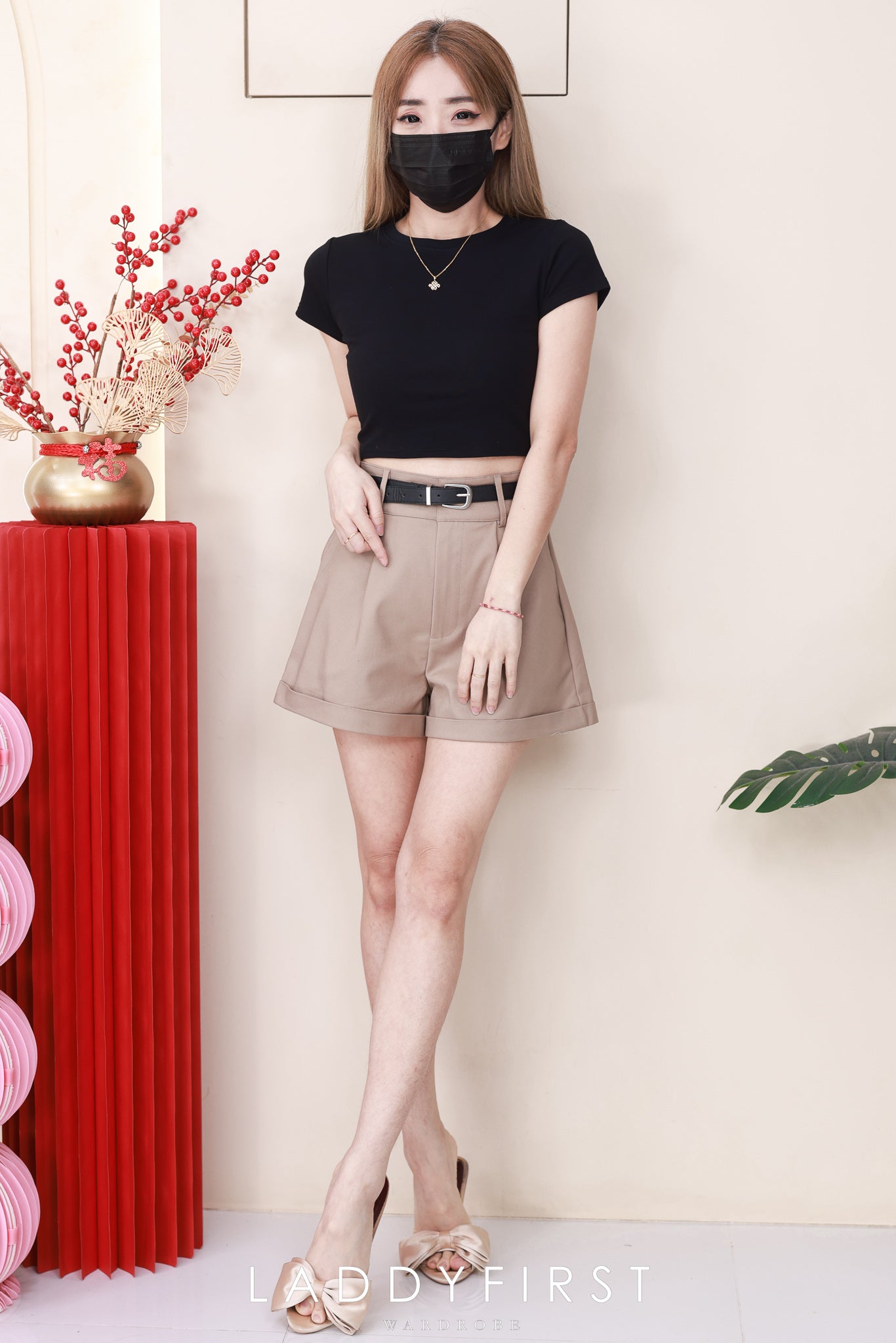 【S6961】高品质简约时尚西装垂感高腰显瘦百搭短裤，搭配附送腰带，有口袋 ❤️❤️