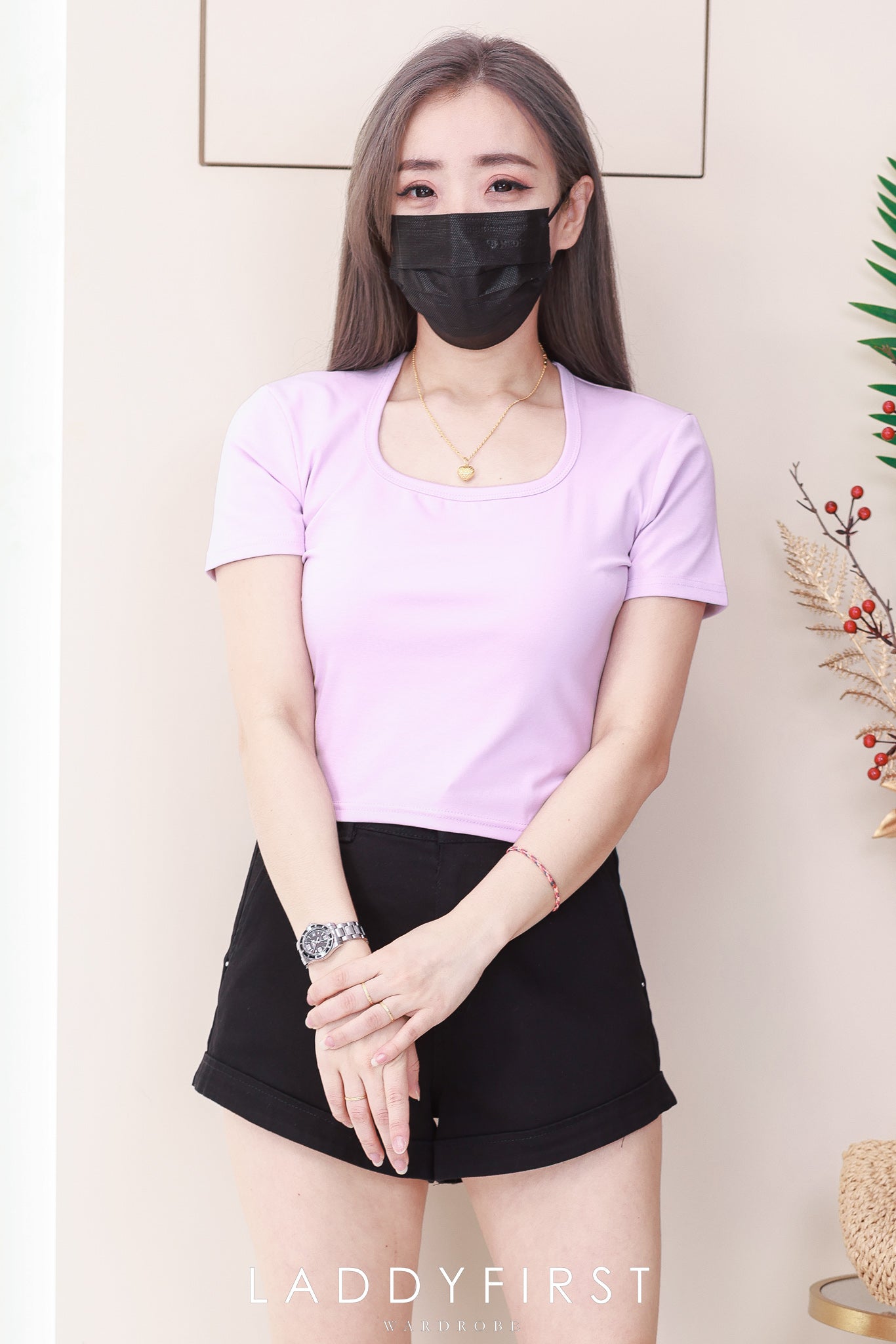 【T82309】高品质U领短袖纯棉SEPTEMBER弹力休闲百搭上衣 ❤️❤️ 【A-R1-C5】