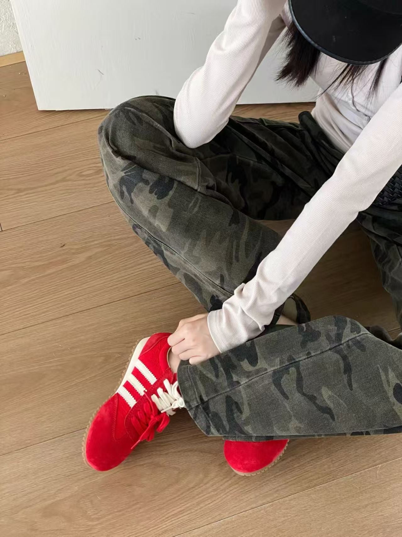 【RX1213-3】🔅精选预售款🔅 高质量韩系芒果头内增三条杠德训鞋子 ❤️