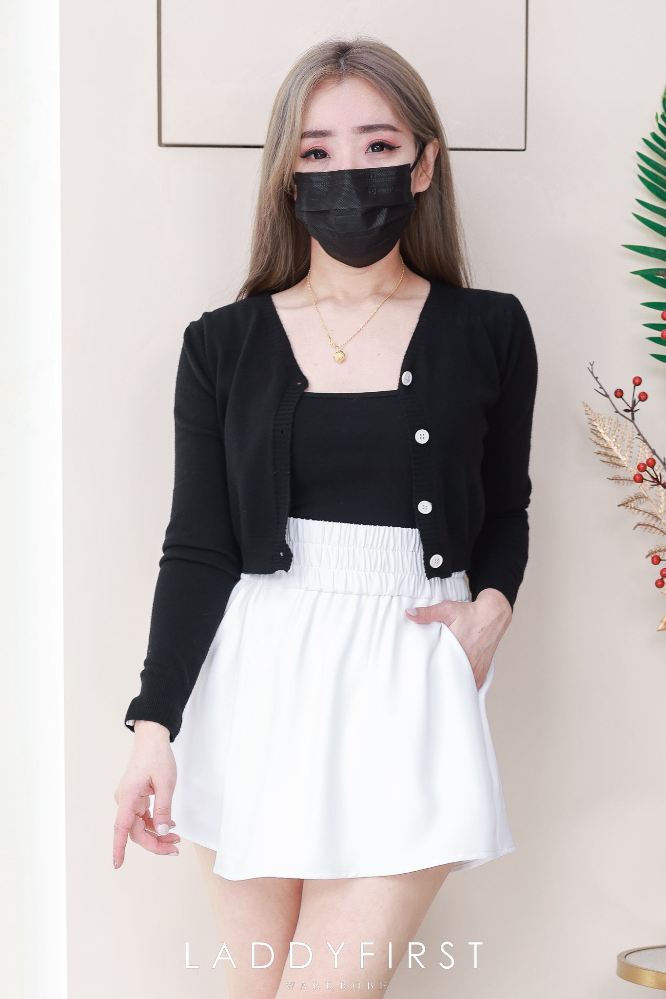 【S6467】松紧腰弹力前裙后裤西装垂感高腰百搭短裤，有口袋 ❤️❤️