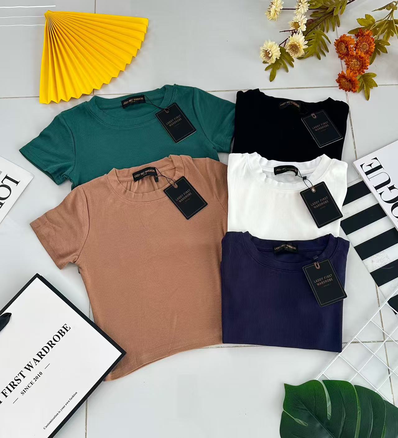 【T8673-1】⚡补货预订款⚡独家爆款高品质圆领短袖螺纹弹力日常休闲百搭上衣 #衣柜必有百搭款 #推荐必入 ❤❤