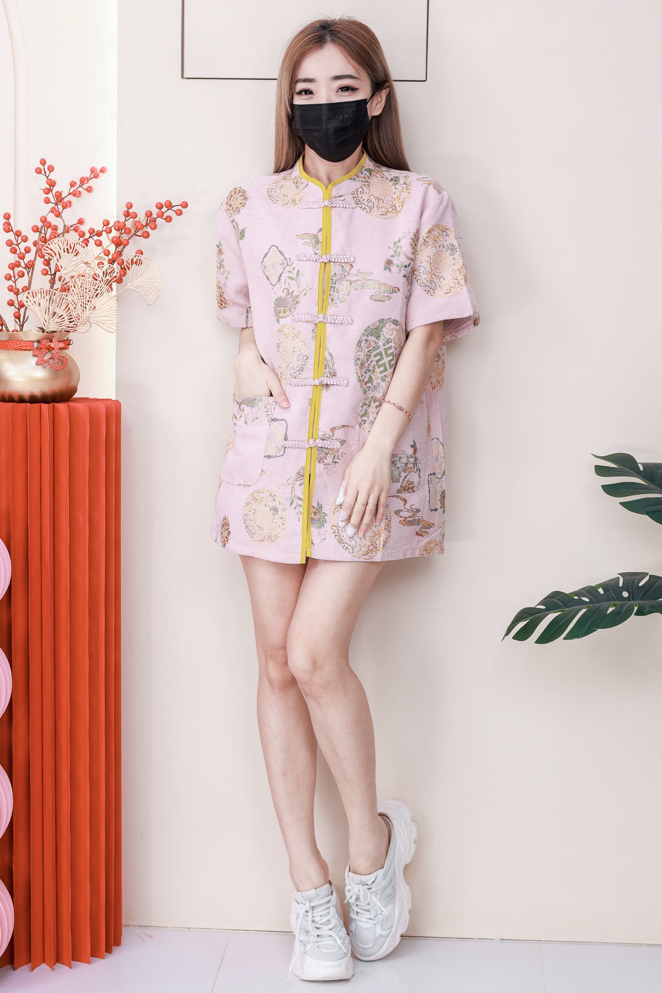 【T2608】高品质高贵贵气男女同款提花唐装旗袍上衣，有口袋 ❤❤