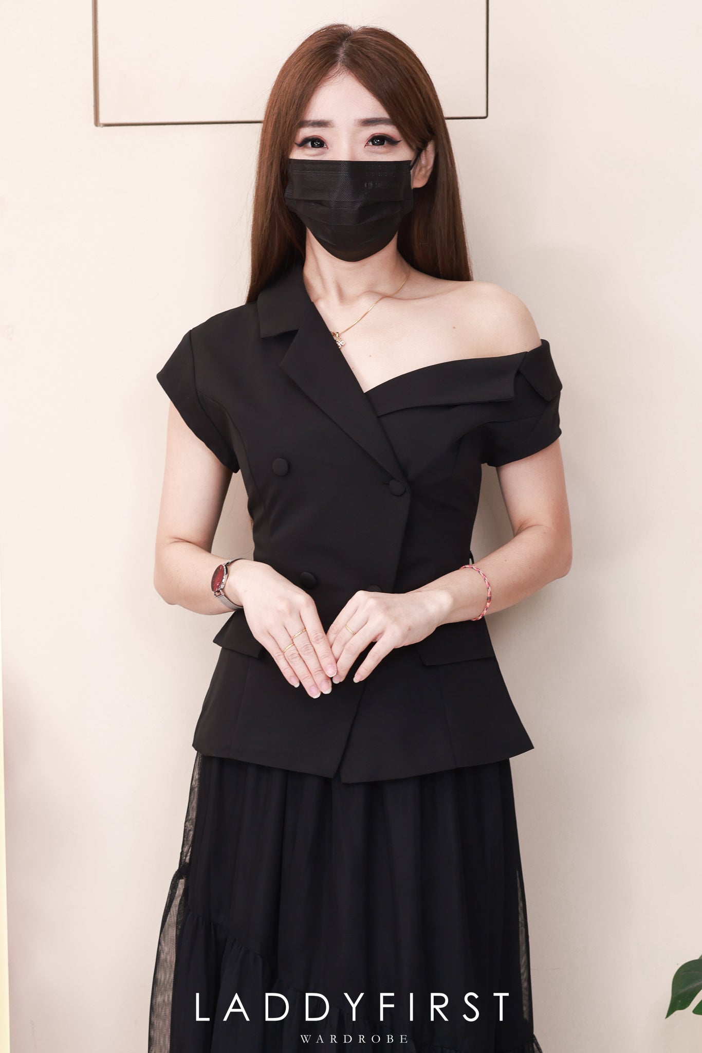 【SS99044】高品质御姐风气质西装拼接网纱套装 V翻领西装上衣➕网纱长裙 ❤️❤️ 【A-R2-C5】