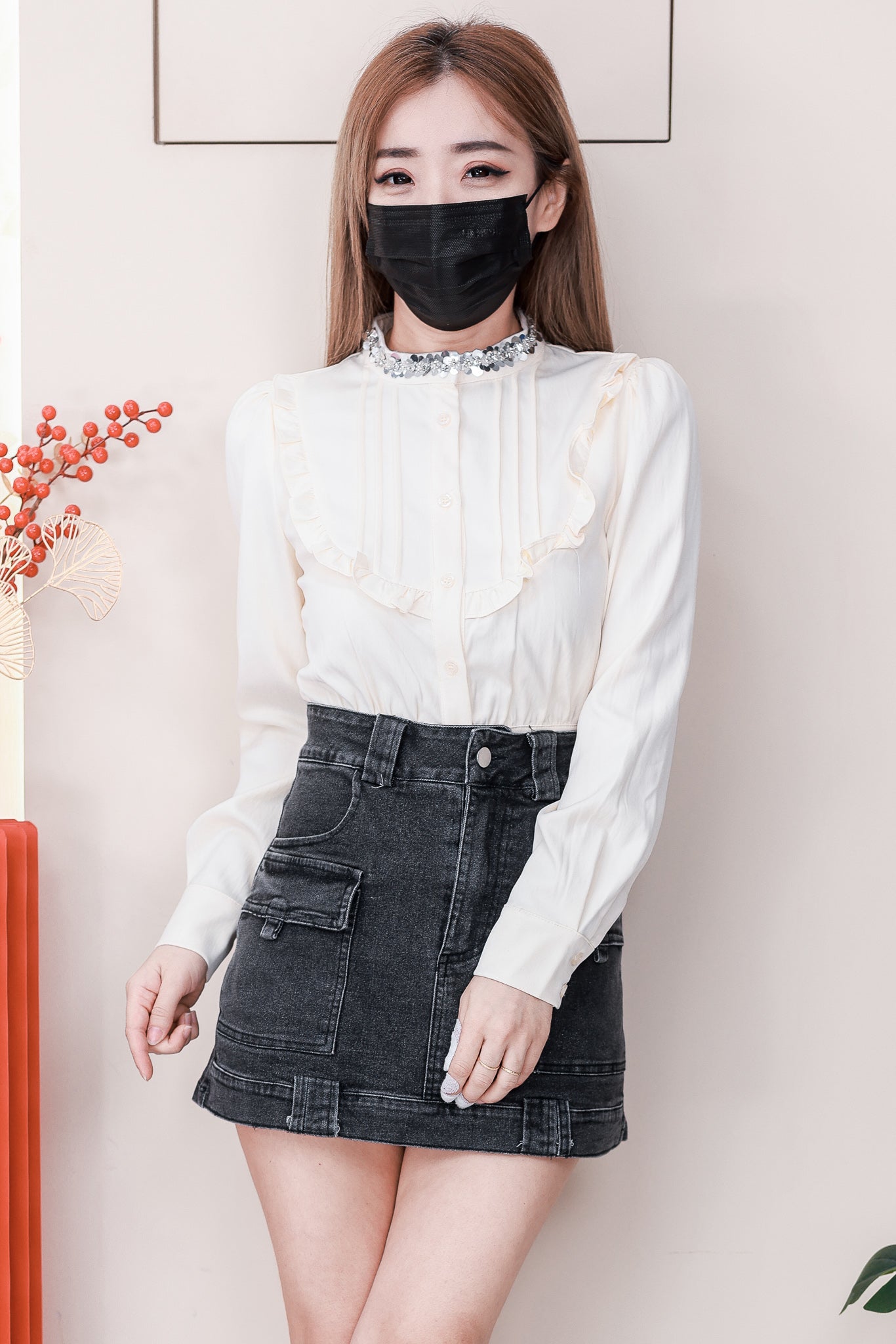 【T8239601】高品质高级两片围领设计西装时装长袖上衣 ❤❤ 【A-R1-C2】