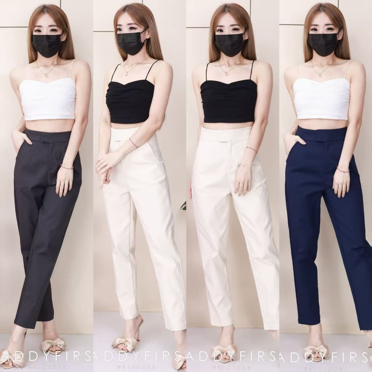 【L80390】高品质OL西装高腰九分长裤，有口袋 ❤️❤️ 【A-R1-C3】