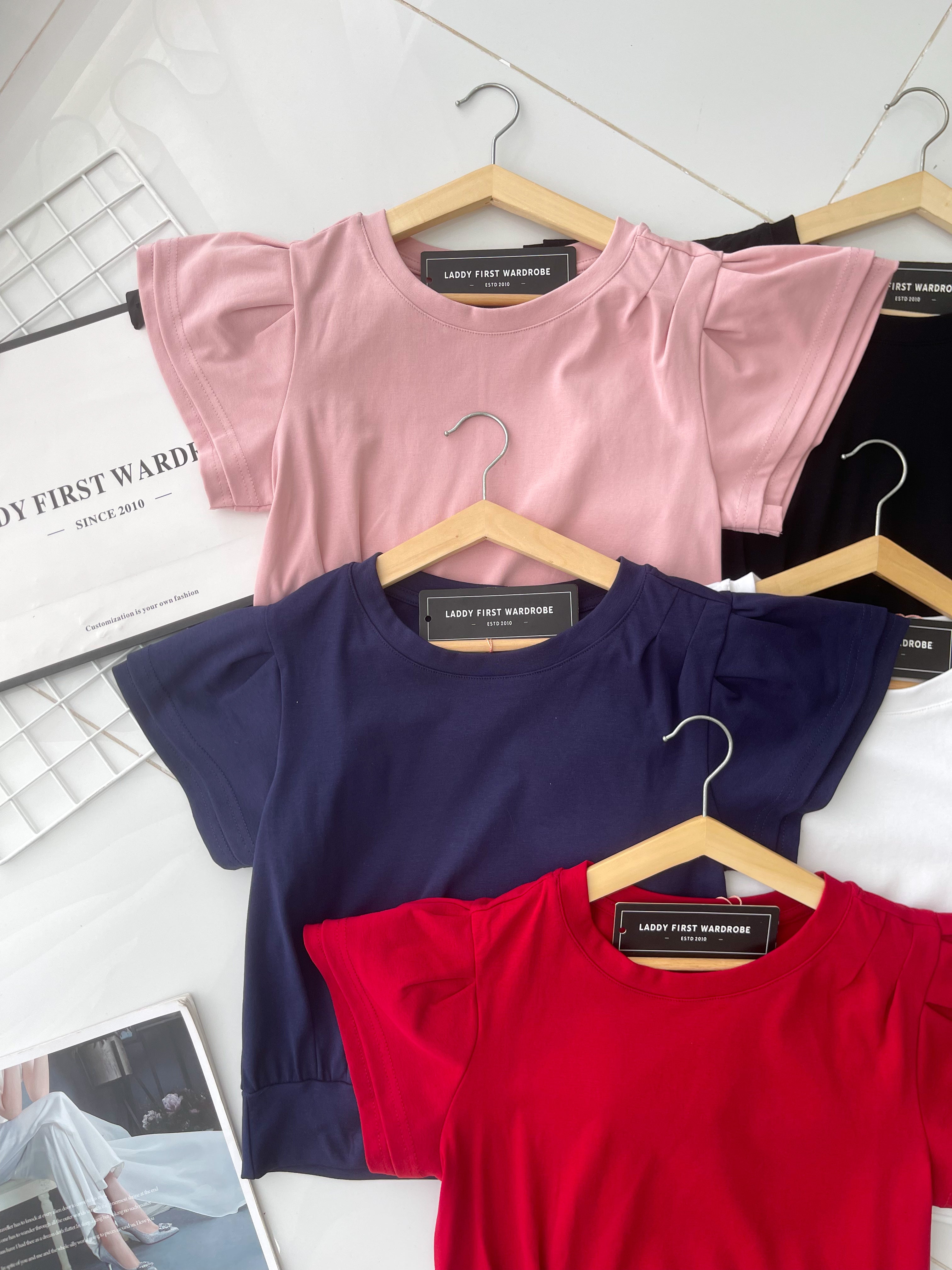 【T98665】高品质荷叶袖纯棉弹力百搭上衣 ❤❤