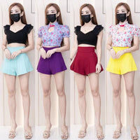 【S3380】【LFW独家小圆饼】高品质阔腿蓬蓬百褶显腰西装高腰百搭短裤，内层包臀防走光里布短裤 ❤️❤️【A-R3-C3】