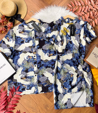 【D3313】独家爆款国潮仙鹤高端唐装旗袍连身裙子【B-R3-C2】