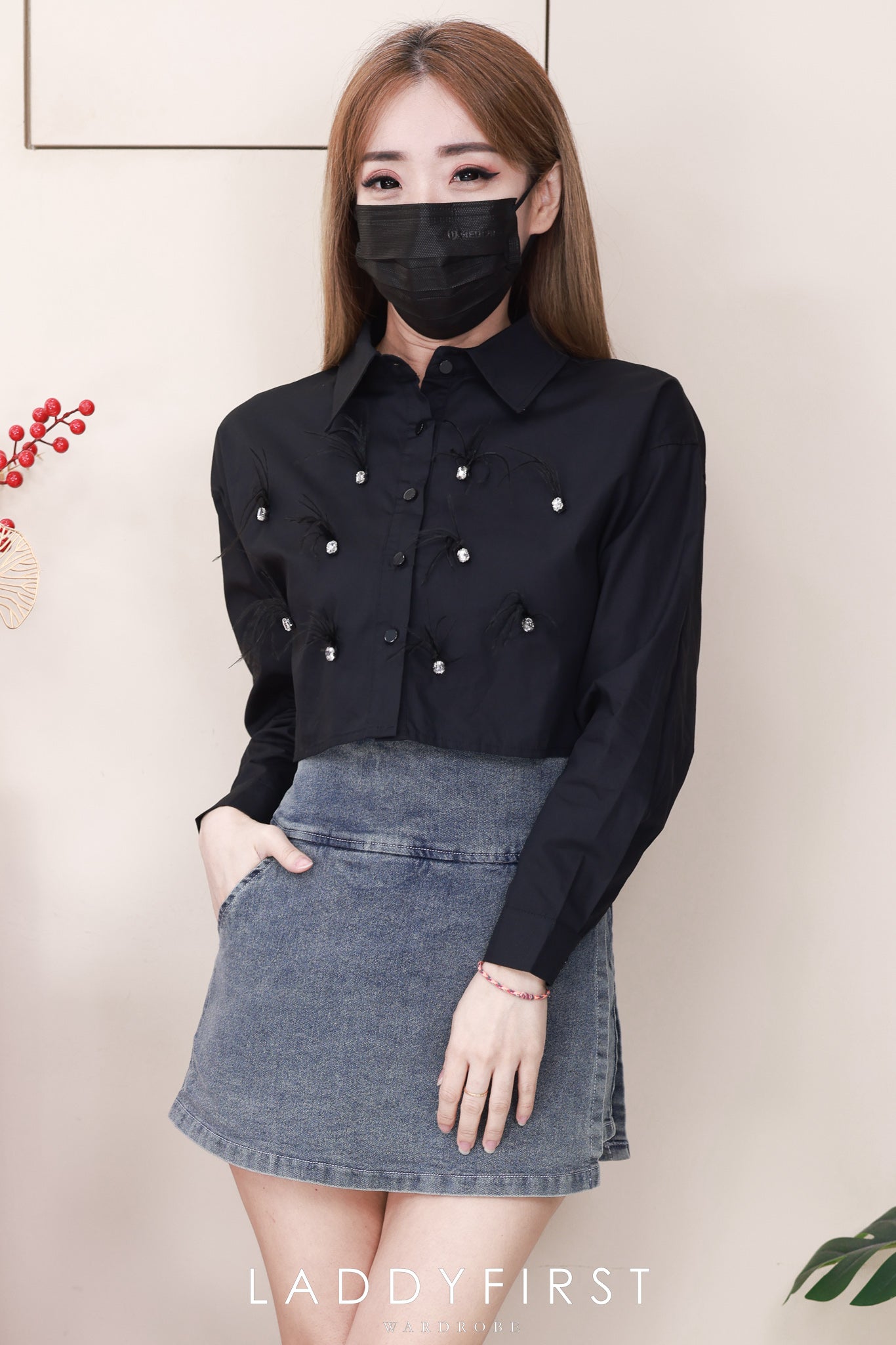 【S2475】高品质简约时尚厚实牛仔高腰百搭裤裙，有口袋 ❤️❤️