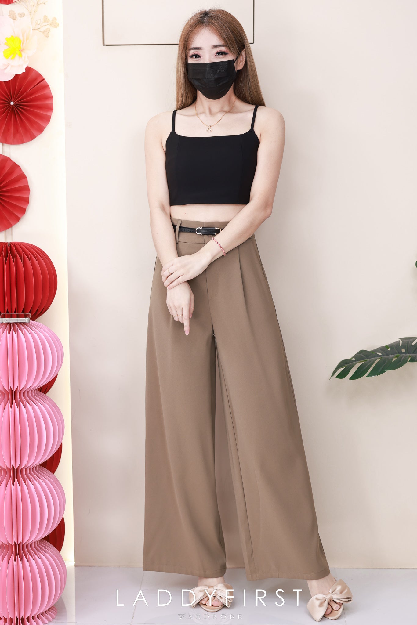 【L83012】高品质西装垂感阔脚高腰百搭长裤，有口袋 ❤️❤️【B-R2-C2】