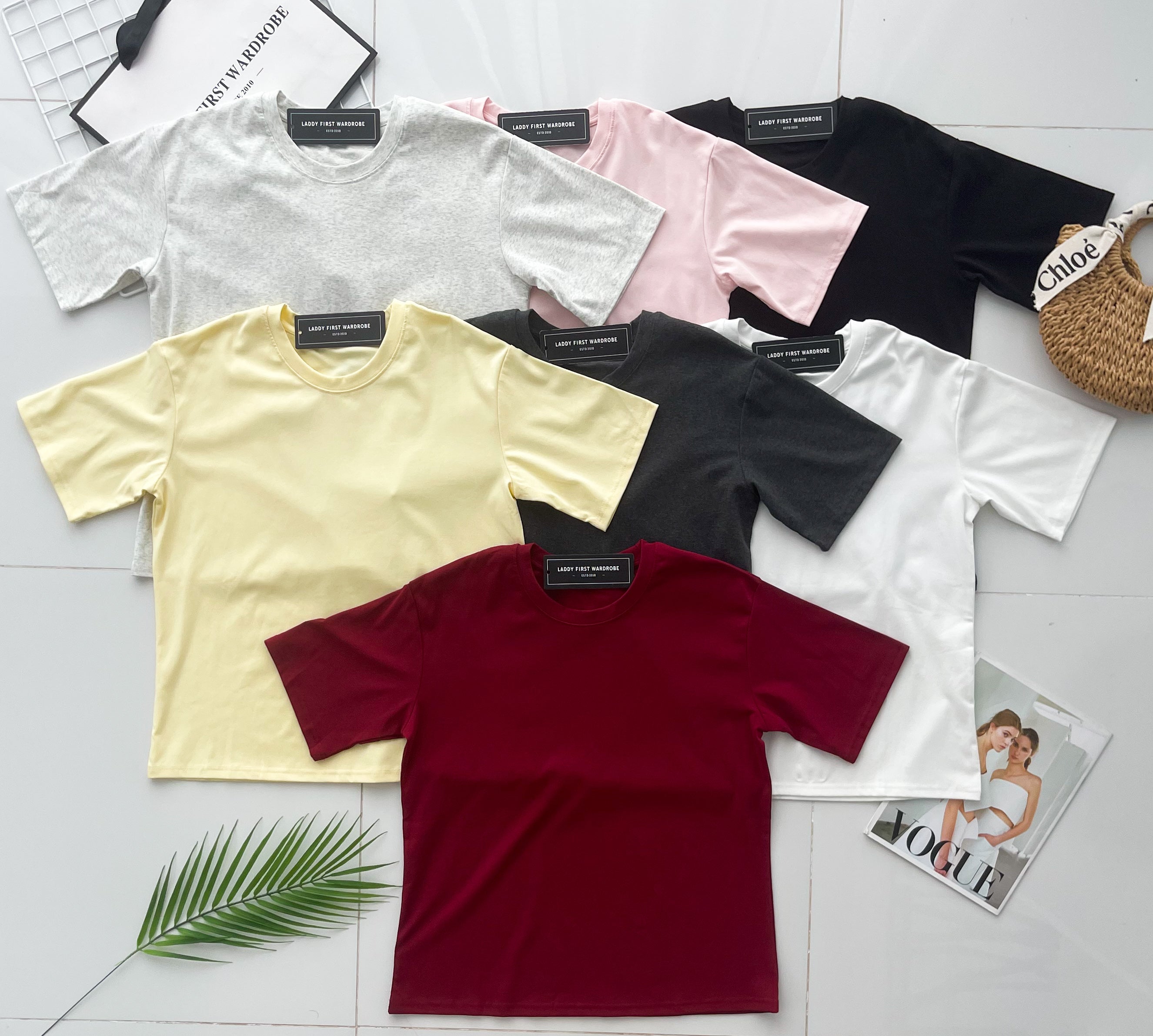 【T82496】高品质纯棉弹力圆领短袖宽松版Oversized 时尚上衣 ❤❤