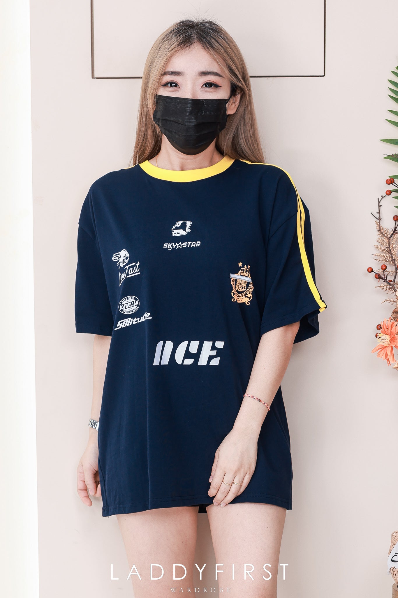 【O9546】高品质宽松休闲拼色OVERSIZE TEE ❤️【H】