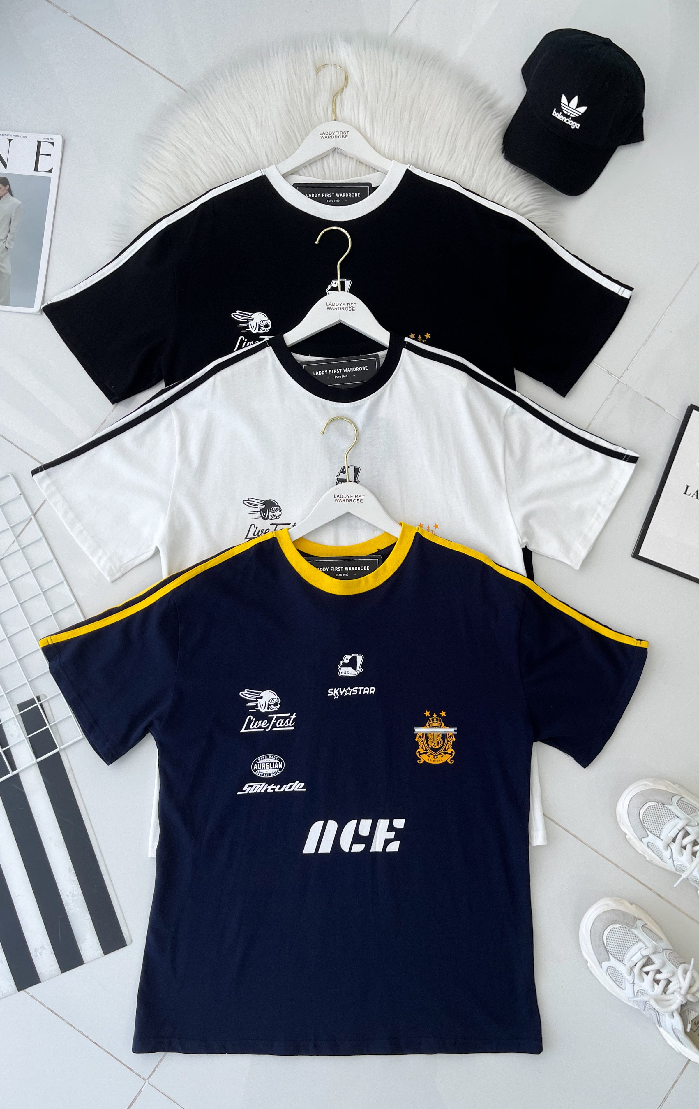 【O9546】高品质宽松休闲拼色OVERSIZE TEE ❤️【H】