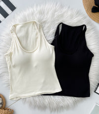 【A167】高品质螺纹弹力无袖肩带加胸垫内搭背心上衣 ❤️❤️